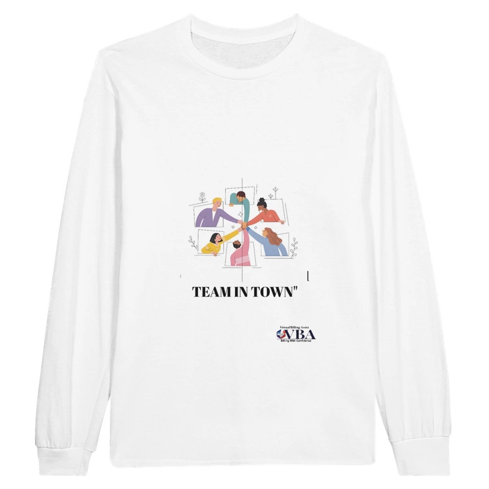 Long Sleeve T-Shirt White Team Design — front