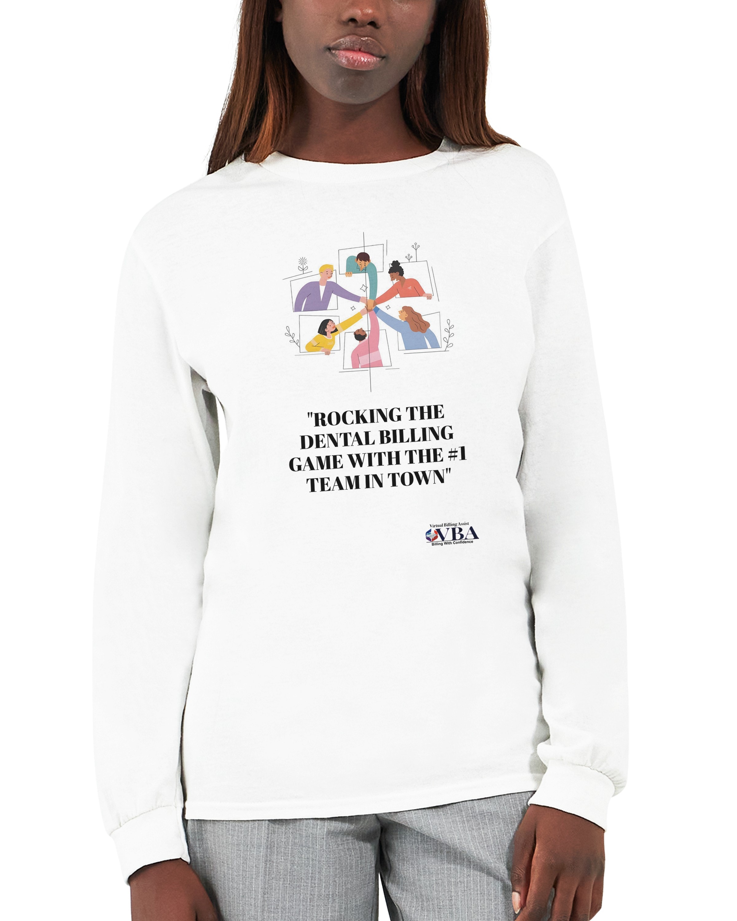 Long Sleeve T-Shirt White Team Design — back