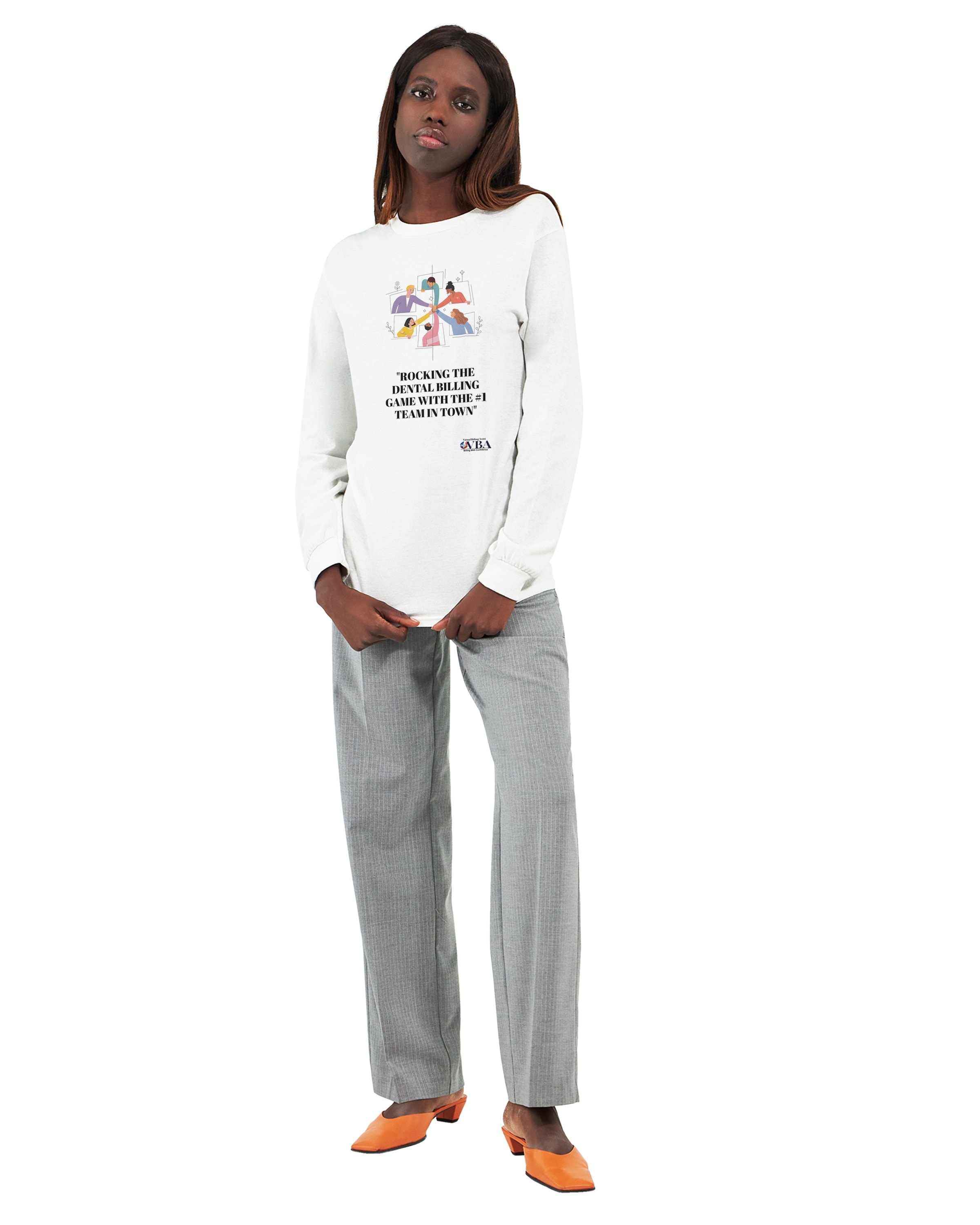 Long Sleeve T-Shirt White Team Design — lifestyle 2